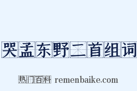 哭孟东野二首组词是什么意思的图片